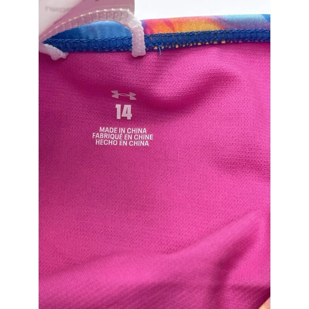 Under Armour Bikini Bottom Girls Youth Kids‎ Size 14 Blue Yellow Tie Dye